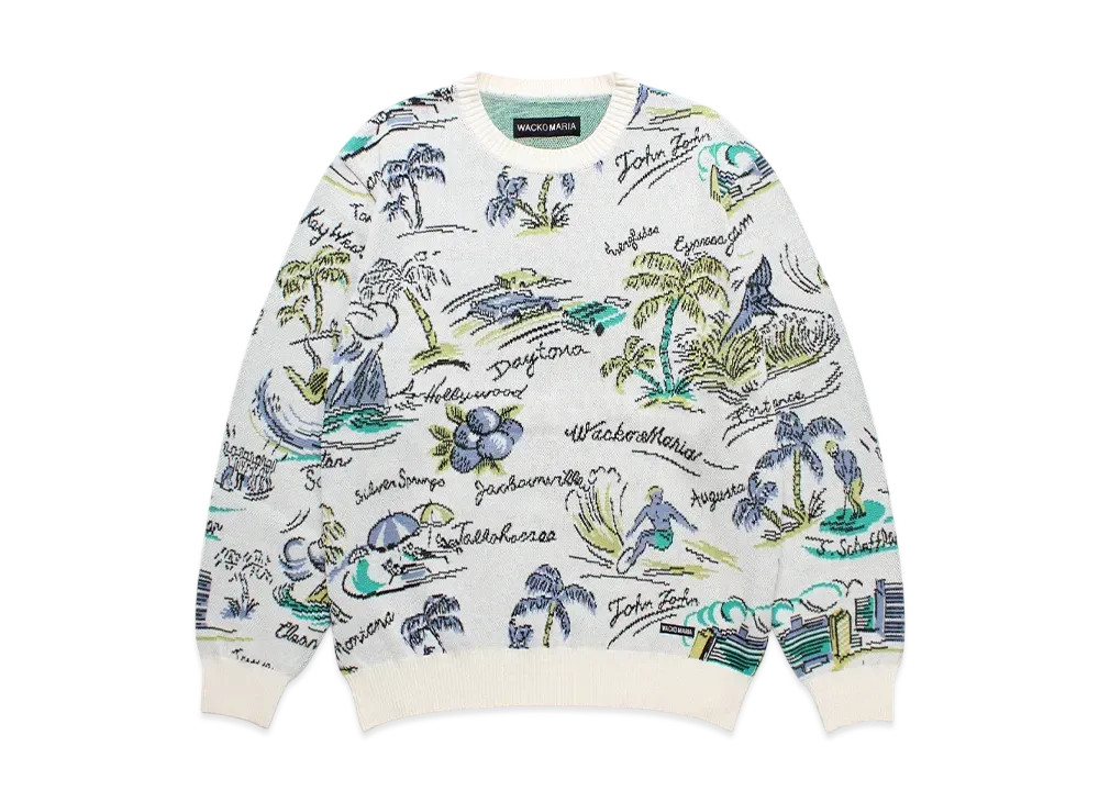 WACKO MARIA Jacquard Knit Sweater "White"