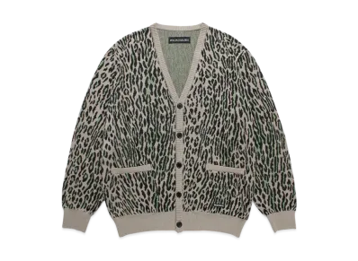 WACKO MARIA Leopard Jacquard Knit Cardigan "Gray"