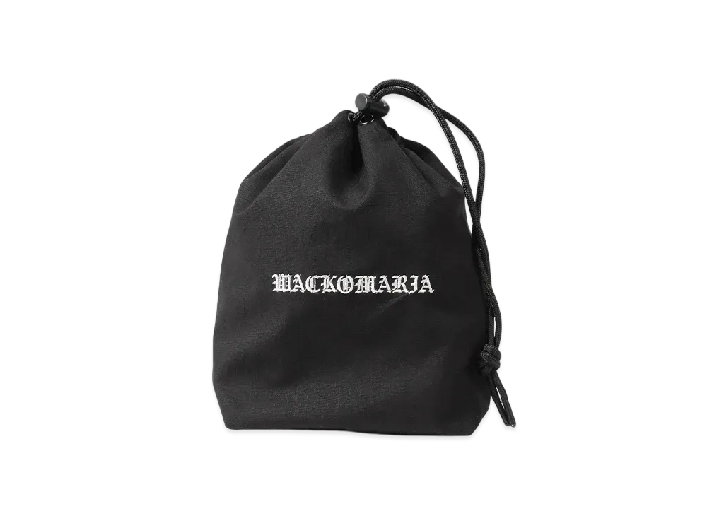 WACKO MARIA ブラックドローストリングバッグ WACKO MARIA/NYLON DRAWSTRING BAG（BLACK）［ドローストリングバッグ