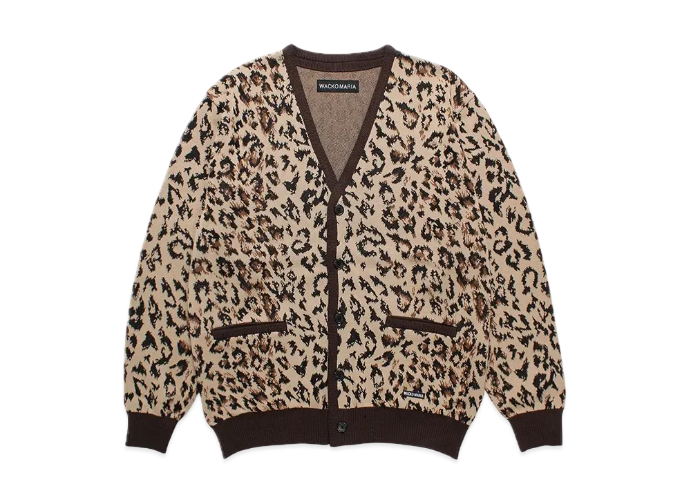 WACKO MARIA Leopard Jacquard Knit Cardigan 