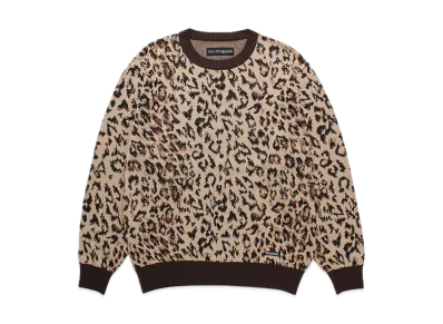 WACKO MARIA Leopard Jacquard Knit Sweater "Beige"