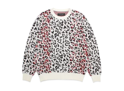 WACKO MARIA Leopard Jacquard Knit Sweater "White"