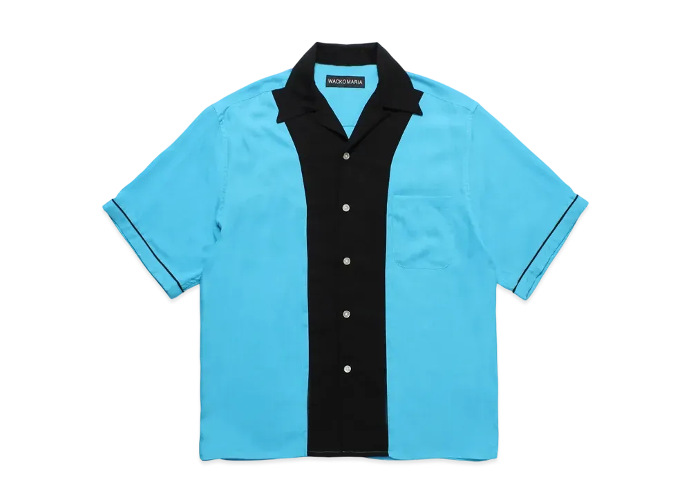 WACKO MARIA Switching 50's Open Collar Shirt "Blue"