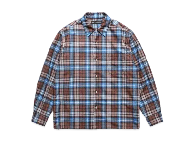 WACKO MARIA Check Flannel Regular Collar Shirt "Brown"