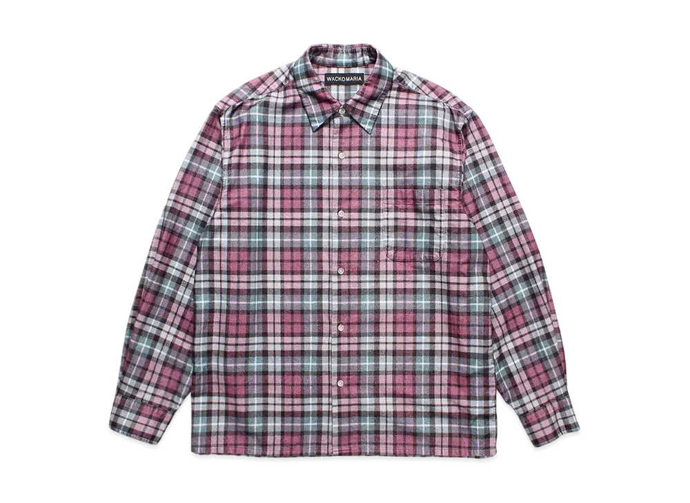 WACKO MARIA Check Flannel Regular Collar Shirt "Purple"