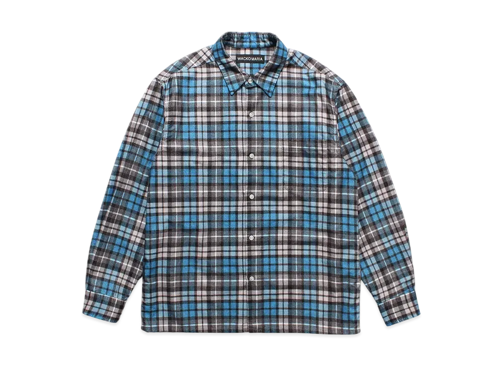 WACKO MARIA Check Flannel Regular Collar Shirt "Blue"