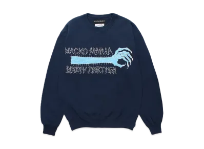WACKO MARIA x NECKFACE Heavy Weight Crew Neck Sweat Shirt "Navy"