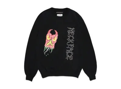 WACKO MARIA x NECKFACE Heavy Weight Crew Neck Sweat Shirt "Black"
