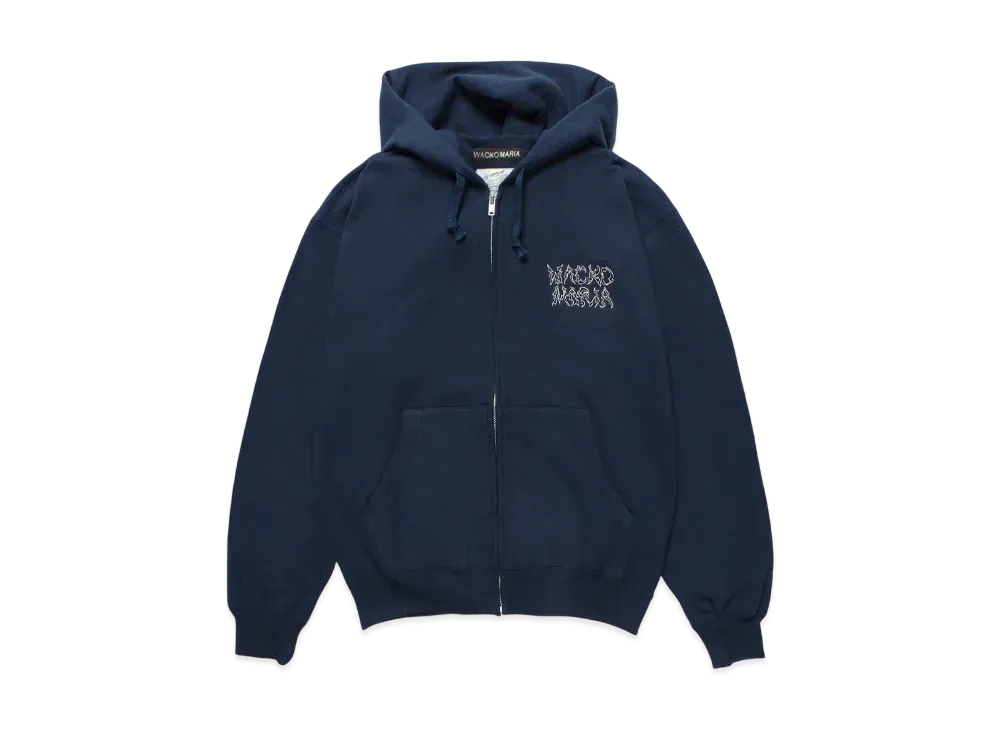 WACKO MARIA x NECKFACE Heavy Weight Zip Hooded Sweat Shirt "Navy"