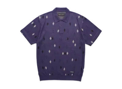 WACKO MARIA Diamond Jacquard Knit Polo Shirt "Purple"