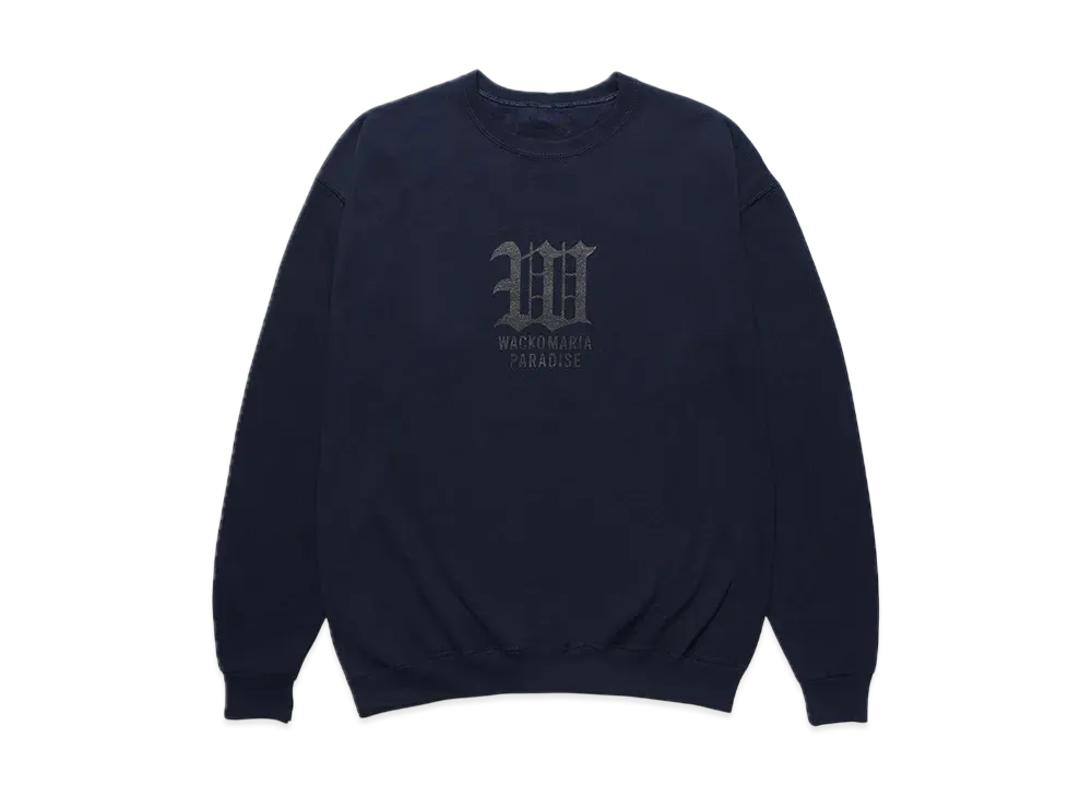 WACKO MARIA Crew Neck Sweat Shirt "Navy"