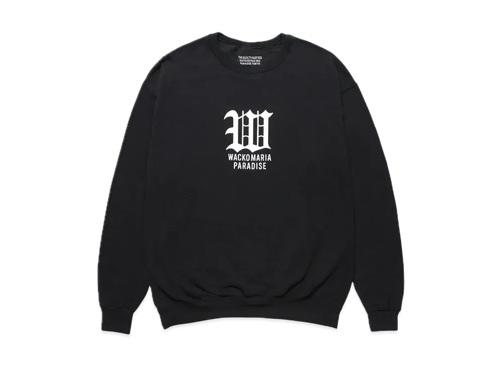 WACKO MARIA Crew Neck Sweat Shirt "Black"