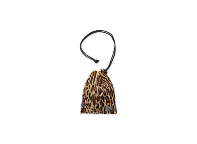 WACKO MARIA Leopard Velour Drawstring Bag "Beige"