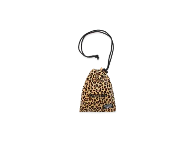 WACKO MARIA Leopard Velour Drawstring Bag "Beige"