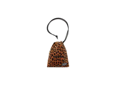 WACKO MARIA Leopard Velour Drawstring Bag "Brown"