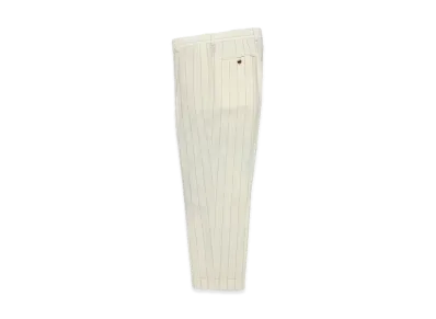 WACKO MARIA x Loro Piana Striped Pleated Trousers (Type-1) "White"