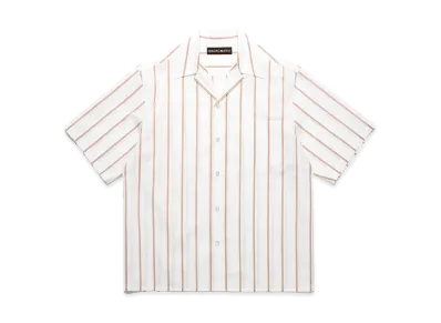 WACKO MARIA Striped Open Collar Shirt "Brown"