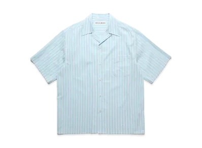WACKO MARIA Striped Open Collar Shirt "Blue"