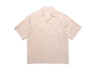 WACKO MARIA Striped Open Collar Shirt "Beige"