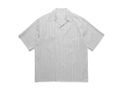 WACKO MARIA Striped Open Collar Shirt "Gray"