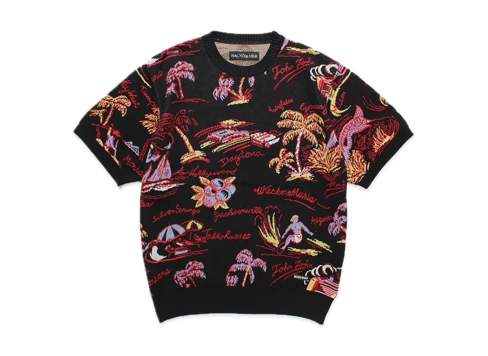 WACKO MARIA Jacquard Knit T-Shirt "Black"