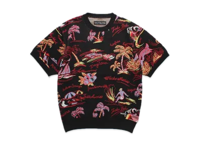 WACKO MARIA Jacquard Knit T-Shirt "Black"