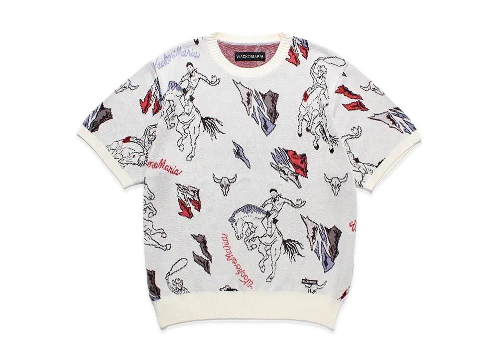 WACKO MARIA Jacquard Knit T-Shirt "White"
