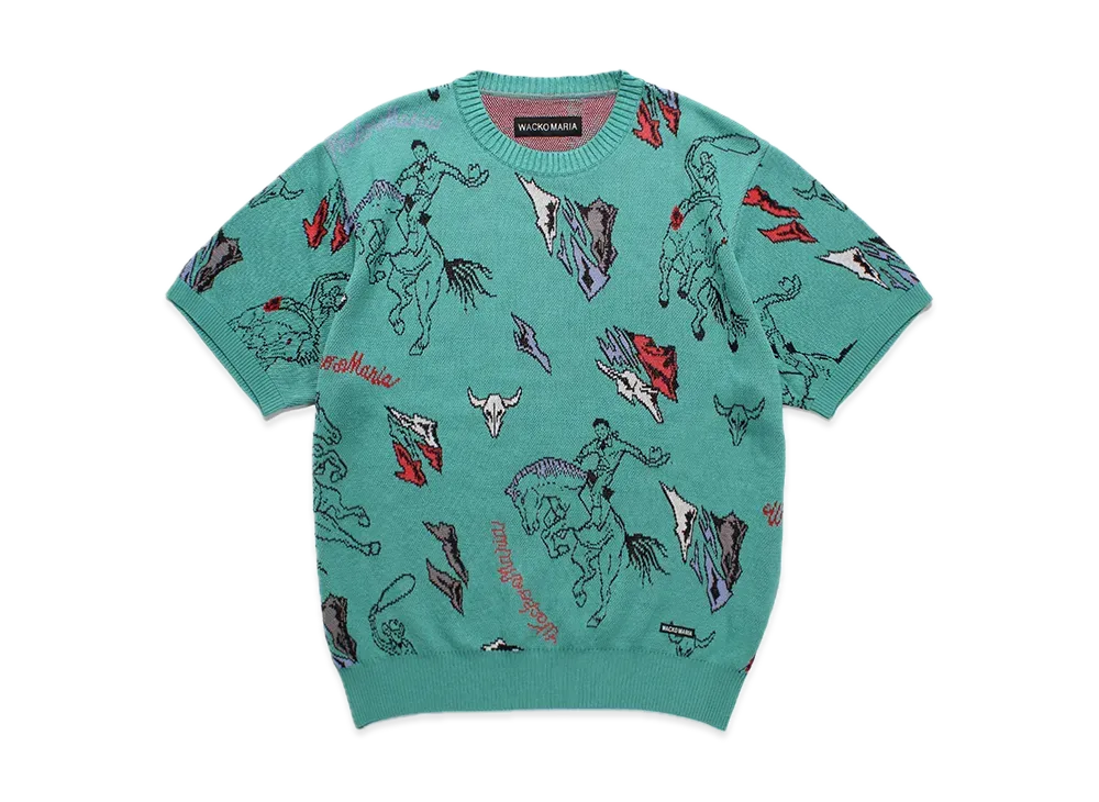 WACKO MARIA Jacquard Knit T-Shirt "Green"