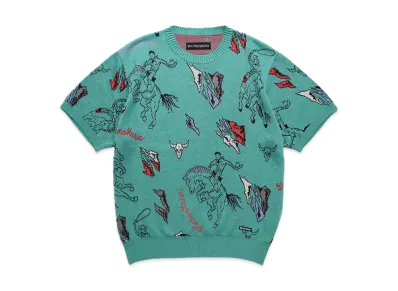 WACKO MARIA Jacquard Knit T-Shirt "Green"