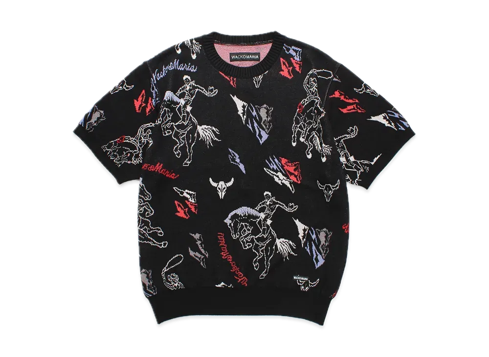 WACKO MARIA Jacquard Knit T-Shirt "Black"