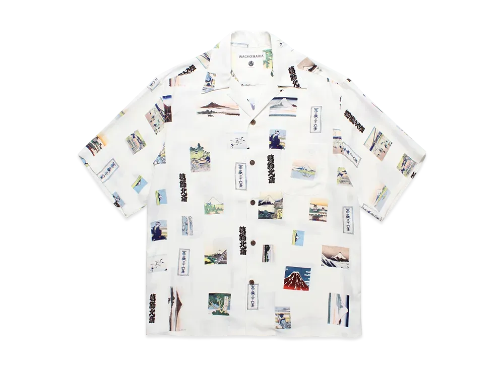 WACKO MARIA x Katsushika Hokusai Hawaiian Shirt "White"