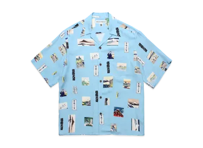 WACKO MARIA x Katsushika Hokusai Hawaiian Shirt "Light Blue"