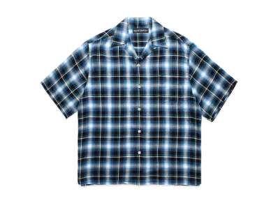 WACKO MARIA Check Open Collar Shirt "Blue"