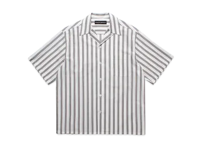 WACKO MARIA Striped Open Collar Shirt "Off White"