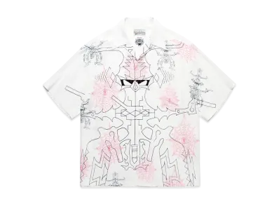 WACKO MARIA x WOLF'S HEAD S/S Hawaiian Shirt "White"