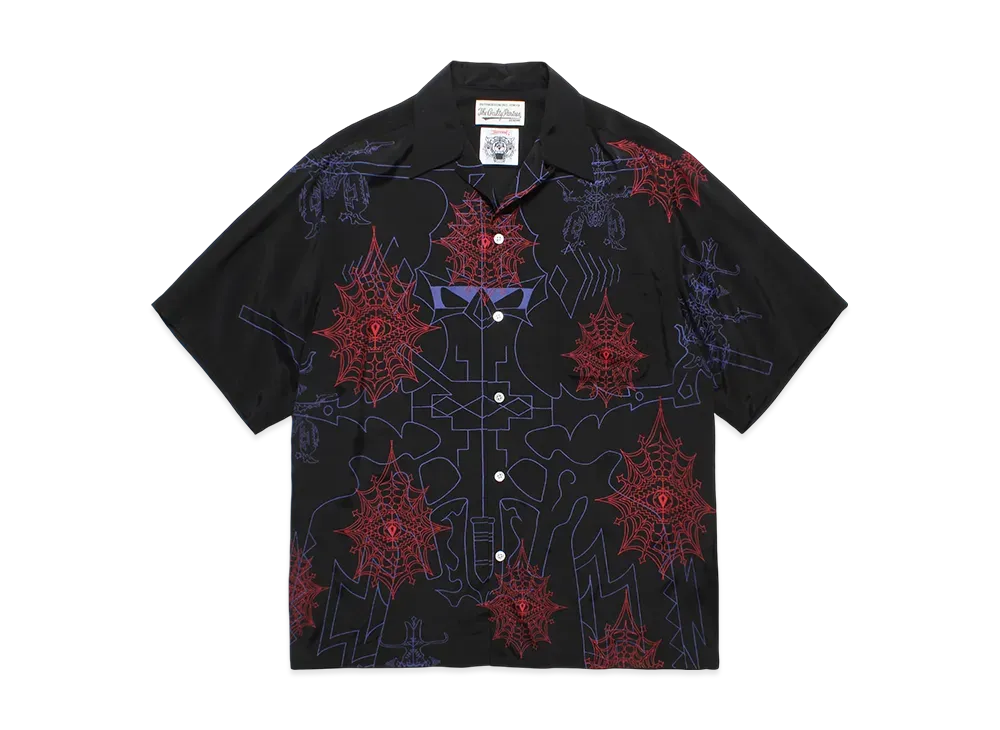 WACKO MARIA x WOLF'S HEAD S/S Hawaiian Shirt "Black"
