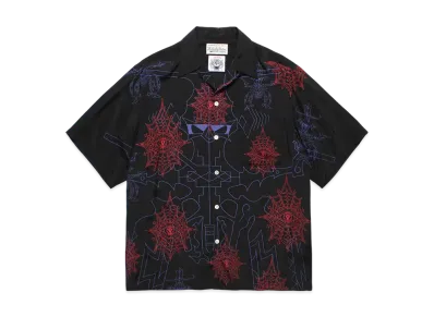 WACKO MARIA x WOLF'S HEAD S/S Hawaiian Shirt "Black"