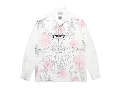 WACKO MARIA x WOLF'S HEAD L/S Hawaiian Shirt "White"