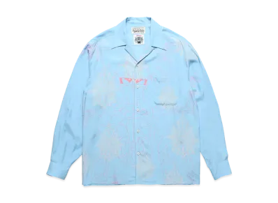 WACKO MARIA x WOLF'S HEAD L/S Hawaiian Shirt "Blue"