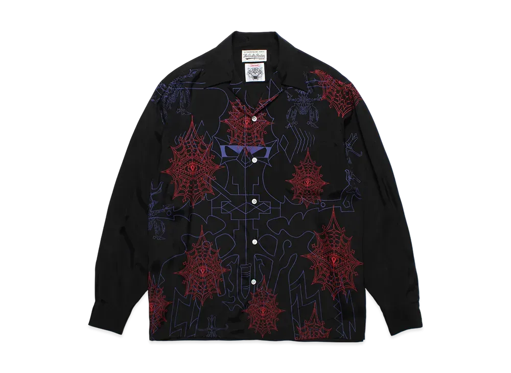 WACKO MARIA x WOLF'S HEAD L/S Hawaiian Shirt "Black"