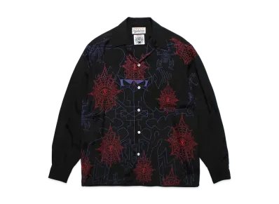 WACKO MARIA x WOLF'S HEAD L/S Hawaiian Shirt "Black"