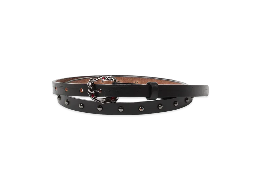 WACKO MARIA x WOLF'S HEAD Studs Leather Belt "Red"