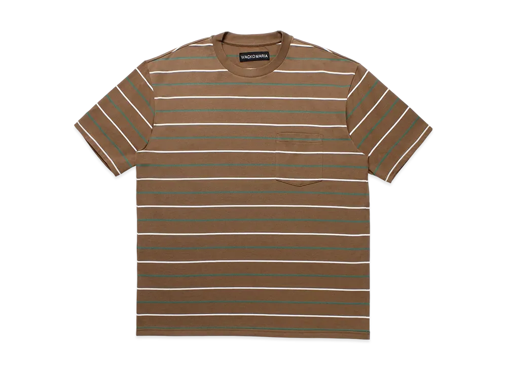 WACKO MARIA Striped T-Shirt "Brown"