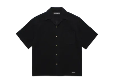 WACKO MARIA Summer Knit Open Collar Shirt "Black"