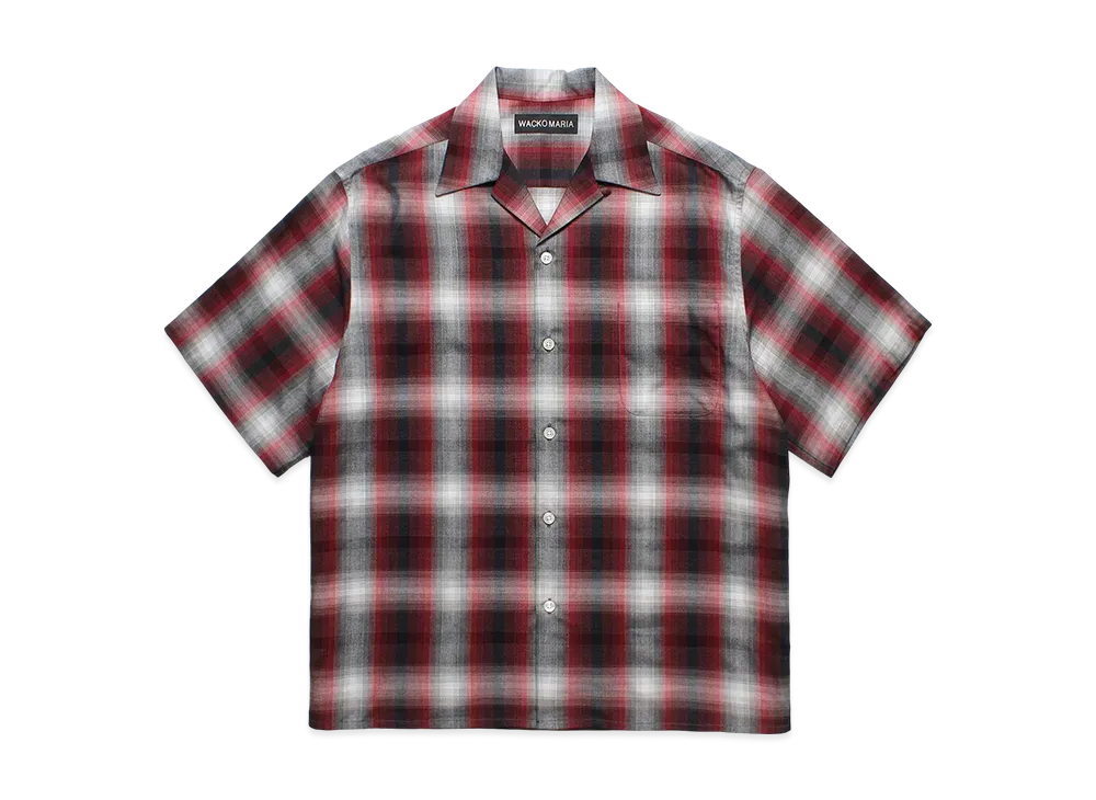 WACKO MARIA Check Open Collar Shirt "Red"