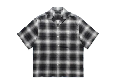WACKO MARIA Check Open Collar Shirt "Gray"