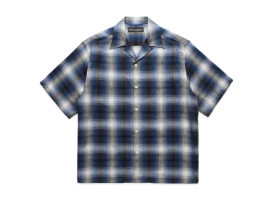 WACKO MARIA Check Open Collar Shirt "Blue"