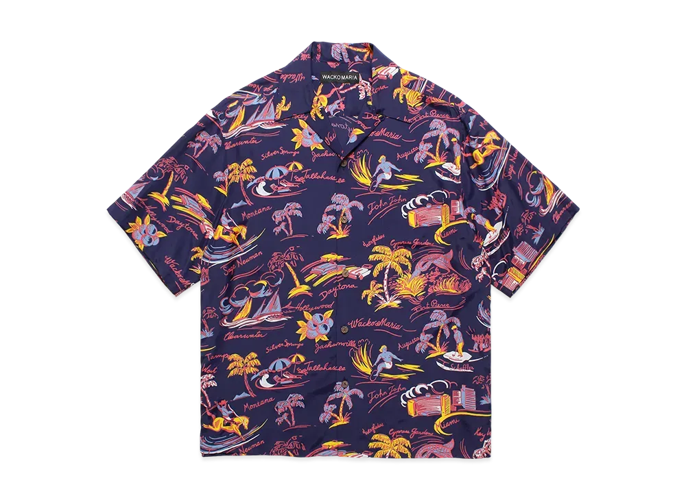 WACKO MARIA Hawaiian Shirt "Navy"