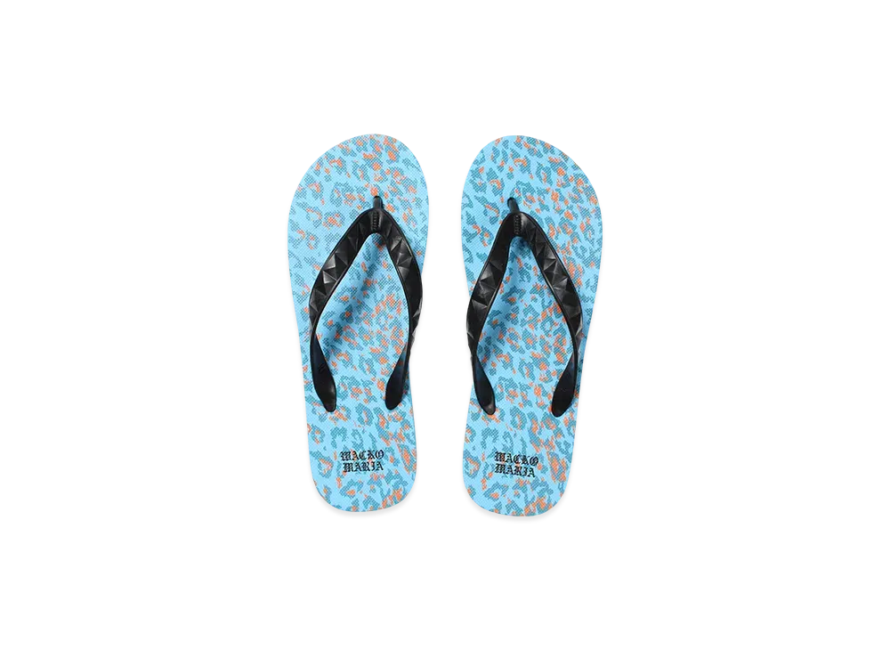WACKO MARIA x Hayn Leopard Beach Sandals "Blue"