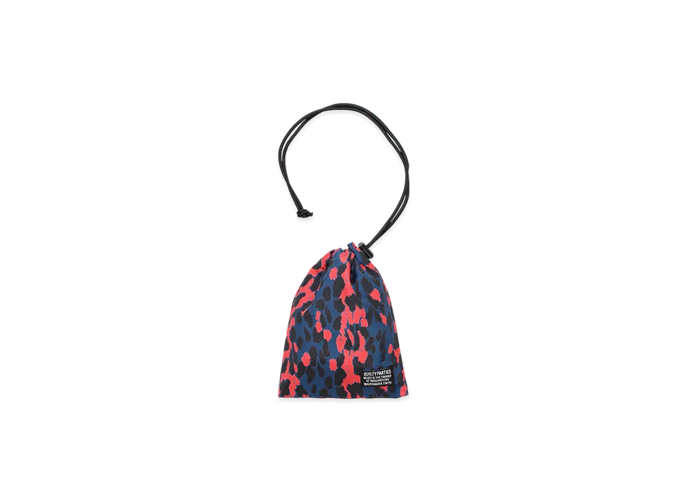 WACKO MARIA LEOPARD DRAWSTRING BAG（BLUE） WACKO MARIA Leopard Drawstring Bag 